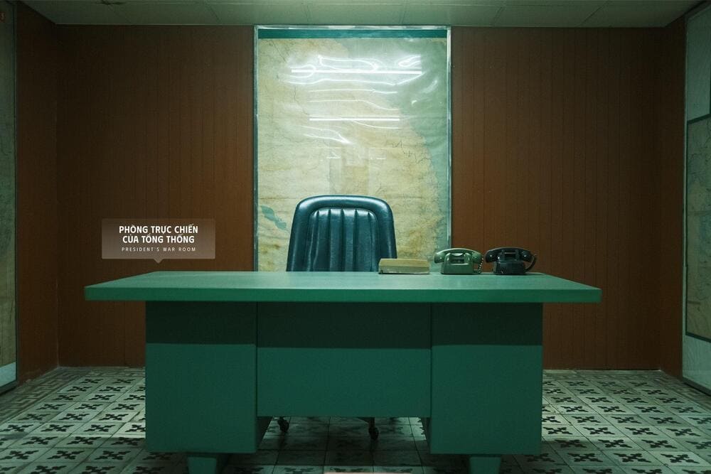 The President's War Room enabled him to promptly monitor and direct the situation in the event of war (Source: Dinh Doc Lap - Independence Palace)